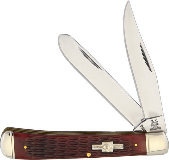 Rough Rider Trapper Red Jigged Bone Handle Stainless Folding Blades Knife 266