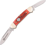 Rough Rider Mini Canoe Red Jigged Bone Handle Stainless Folding Blades Knife 271