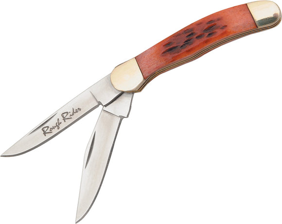 Rough Rider Tiny Copperhead Red Bone Handle Stainless Folding Blades Knife 293