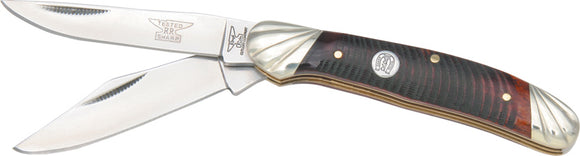 Rough Rider Copperhead Brown Sawcut Bone Handles Stainless Folding Knife 473