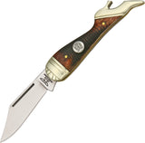 Rough Rider Small Leg Brown Sawcut Bone Handles Folding Clip Blade Knife 529