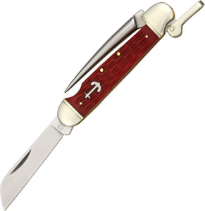 Rough Rider Marlin Spike Red Bone Handle Stainless Folding Pocket Knife 576