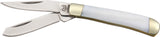 Rough Rider Tiny Trapper White Pearl Handles Stainless Folding Blades Knife 802
