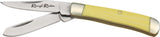 Rough Rider Tiny Trapper Smooth Yellow Synthetic Handles Folding Blade Knife 804