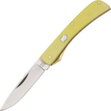 Rough Rider Smooth Yellow Synthetic Handle Folding Drop Pt Blade Work Knife 818