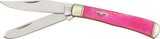 Rough Rider Trapper Pink Lemonade Bone Handle Stainless Folding Blade Knife 830