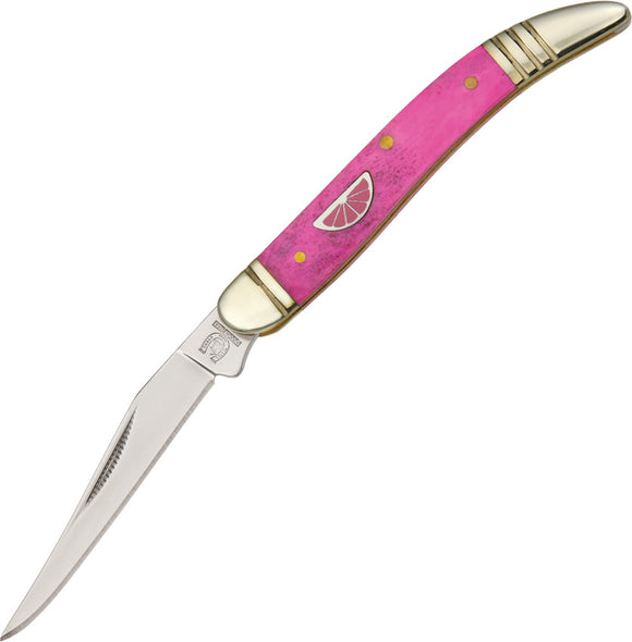 Rough Rider Baby Toothpick Pink Lemonade Bone Handle Folding Blade Knife 833