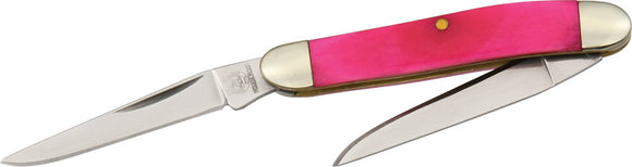 Rough Rider Mini Muskrat Pink Bone Handle Stainless Folding Pocket Knife 841