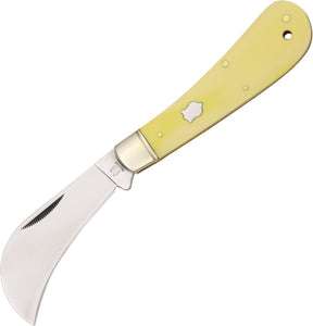Rough Rider Yellow Synthetic Handles Stainless Hawkbill Folding Blade Knife 861