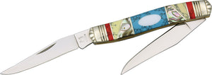 Rough Rider Stoneworx Muskrat Turquoise Mother Pearl Folding Blades Knife 910