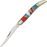 Rough Rider Small Toothpick Stoneworx Turquoise Pearl Folding Blade Knife 916