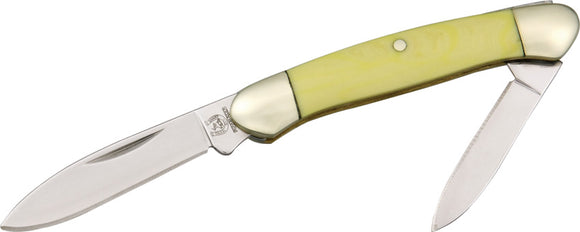 Rough Rider Miniature Canoe Yellow Handle Stainless Folding Blades Knife 940
