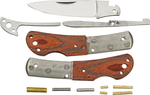 Rough Rider DIY Custom Shop Lockback Wood Stainless Folding Knife Making Kit CS5