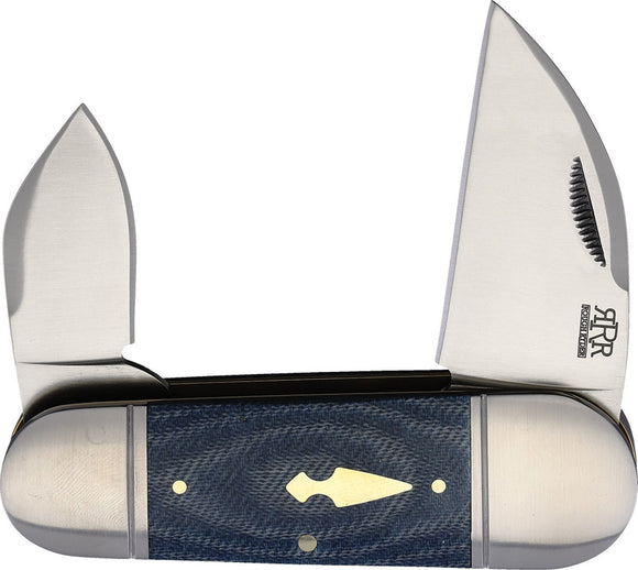Rough Ryder Reserve Rhino Toe Denim Micarta D2 Steel Folding Pocket Knife 006