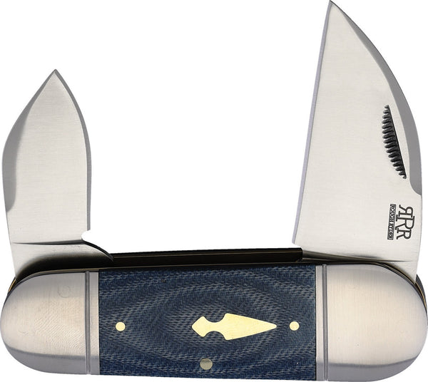 Rough Ryder Reserve Rhino Toe Denim Micarta D2 Steel Folding