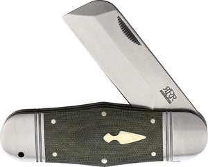 Rough Ryder Reserve Hippo Toe OD Green Micarta Folding D2 Steel Pocket Knife 015