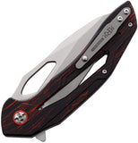 Rough Ryder Reserve Shadowen Linerlock Black & Red G10 Folding D2 Knife 030