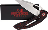 Rough Ryder Reserve Shadowen Linerlock Black & Red G10 Folding D2 Knife 030
