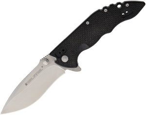 Real Steel E77 Black G-10 Handle Folding Knife Plain Edge blade - 5115