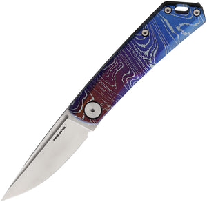 Real Steel Luna TC Slip Joint Waves Titanium Folding N690 Pocket Knife 7001TC07