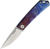 Real Steel Luna TC Slip Joint Waves Titanium Folding N690 Pocket Knife 7001TC07