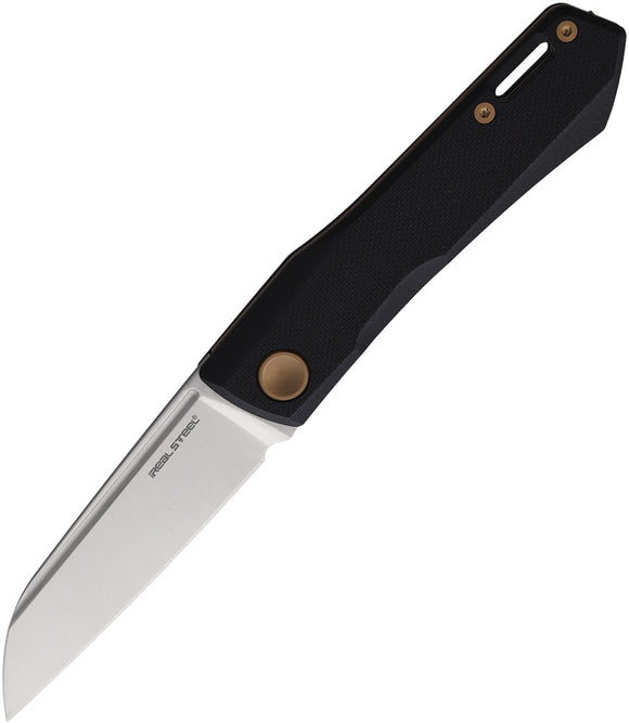 Real Steel Solis Lite Slip Joint Black G10 Folding D2 Tool Steel Pocket Knife 7064BZ