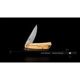 Real Steel Luna Eco Framelock Gold 3Cr13 Stainless Folding K110 Pocket Knife 7085