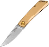 Real Steel Luna Eco Framelock Gold 3Cr13 Stainless Folding K110 Pocket Knife 7085