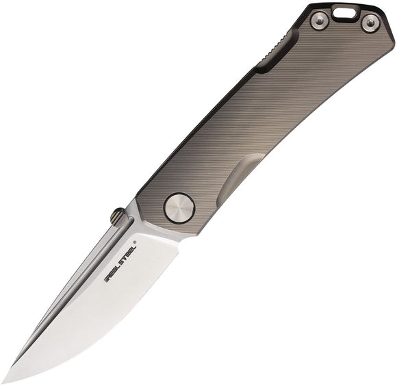 Real Steel Luna Maius Backlock Gray Titanium Folding N690 Pocket Knife 7091