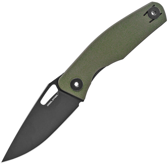 Real Steel Terra Linerlock Olive Green Folding Knife 7452