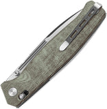 Real Steel Huginn Slide Lock Green Micarta Folding VG-10 Pocket Knife 7651GM