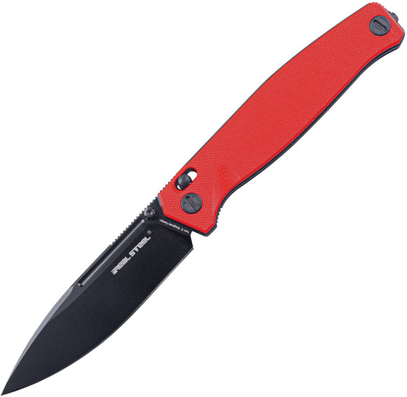 Real Steel Huginn Slide Lock Red & Black G10 Folding VG-10 Pocket Knife 7652RB