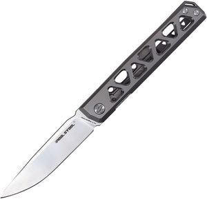 Real Steel Bruns Pocket Knife Framelock Gray Titanium Folding VG-10 Blade 7661