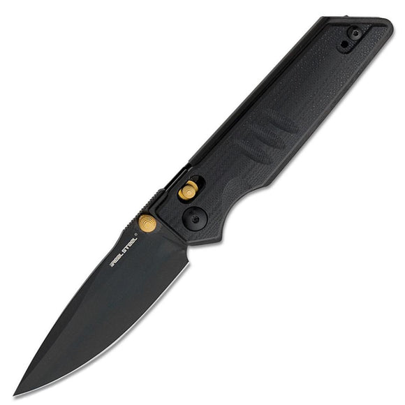 Real Steel Sacra Slide Lock Black G10 Folding Bohler K110 Pocket Knife 7711BB