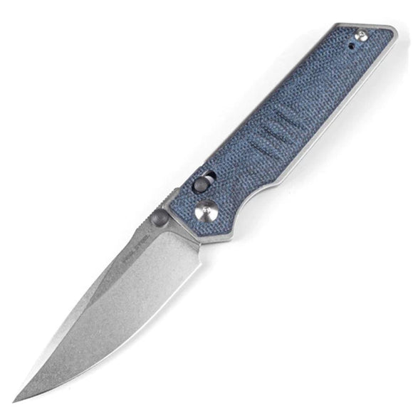 Real Steel Sacra Slide Lock Denim Micarta Folding Bohler K110 Pocket Knife 7711D