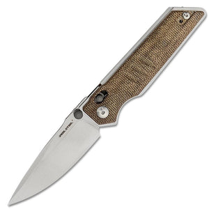 Real Steel Sacra Slide Lock Tan Micarta Folding Bohler K110 Pocket Knife 7711N