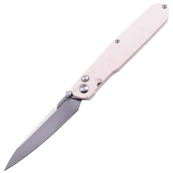 Real Steel G5 Metamorph Button Lock White G10 Folding 14C28N Pocket Knife 7831I