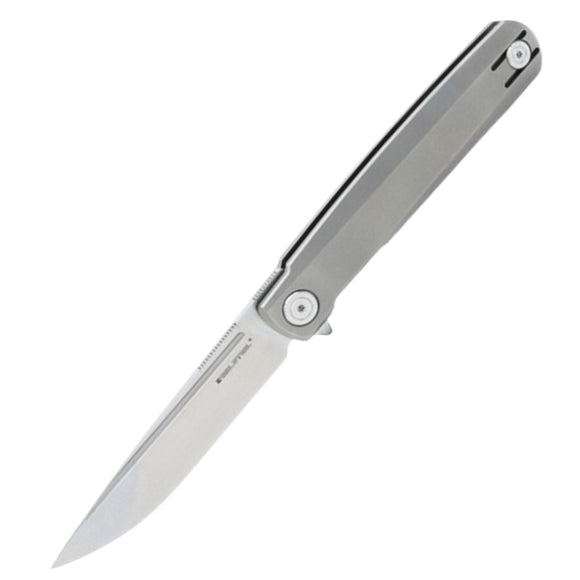 Real Steel G-Frame Pocket Knife Gray Titanium Folding Bohler N690 Blade 7874