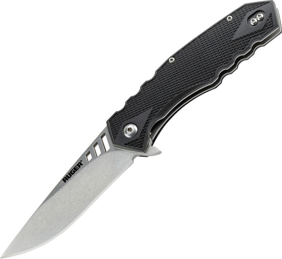 Crkt Ruger Follow Through Compact Plain Drop Pt Blade Folding Pocket Knife 1703