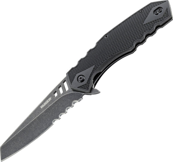 CRKT Ruger Follow Through Linerlock Serrated Drop Folding Pocket Knife 1705K