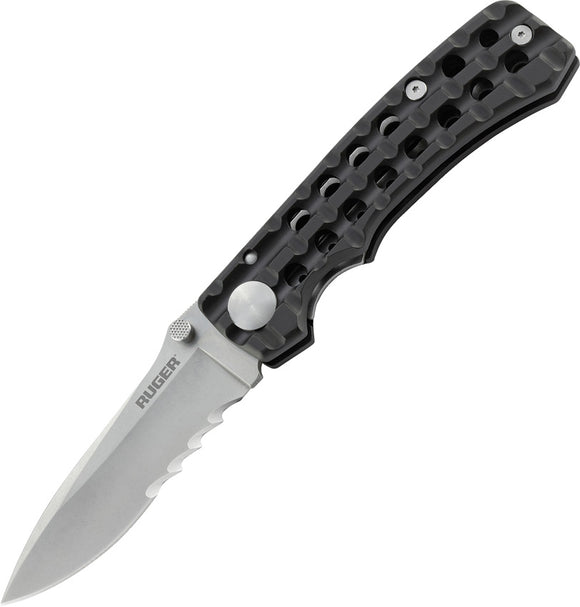 CRKT Ruger Go N Heavy Linerlock Black Veff Serrated Folding Pocket Knife 1802