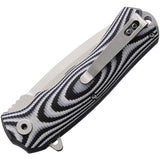 K25 Jacob Tactical Linerlock Black/White G10 Folding 7Cr17MoV Pocket Knife 18715