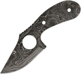 Alabama Damascus Steel Finger Ring Black 6.38" Fixed Blade Knife Blank