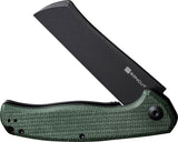 SENCUT Traxler Linerlock Green Micarta Folding 9Cr18MoV Pocket Knife 20057C4