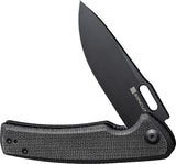 SENCUT Vesperon Linerlock Black Micarta Folding 9Cr18MoV Pocket Knife 200653