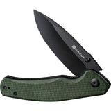 SENCUT Slashkin Linerlock Green Micarta Folding D2 Steel Pocket Knife 200663