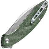 SENCUT San Angelo Pocket Knife Linerlock Green Micarta Folding 9Cr18MoV 210033