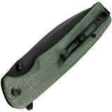 SENCUT Sachse Folding Knife Button Lock Green Micarta 9Cr18MoV Steel 210072