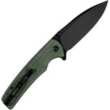 SENCUT Sachse Folding Knife Button Lock Green Micarta 9Cr18MoV Steel 210072