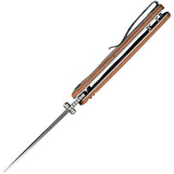 SENCUT Sachse Folding Knife Button Lock Brown Micarta 9Cr18MoV Steel 210073
